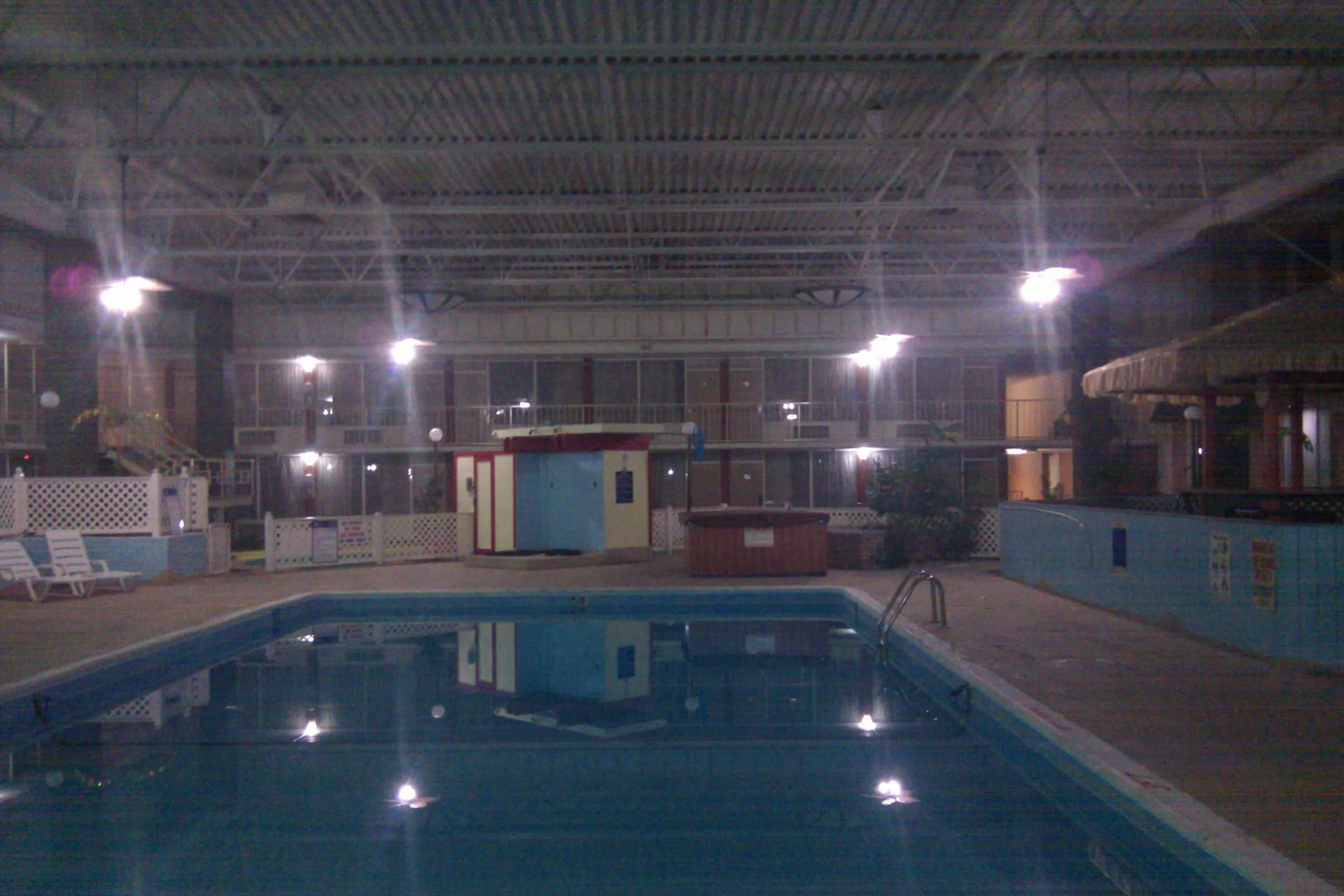 a former Holiday Inn Holidome converted into a different hotel