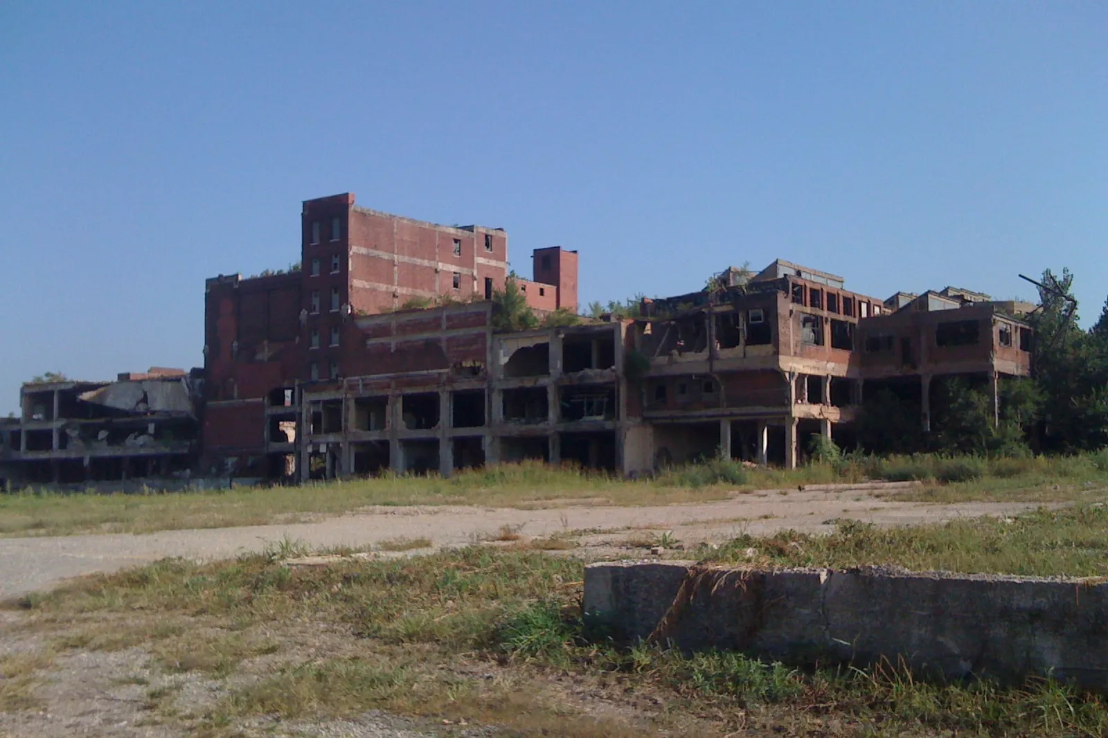 a crumbling abandoned warehouse